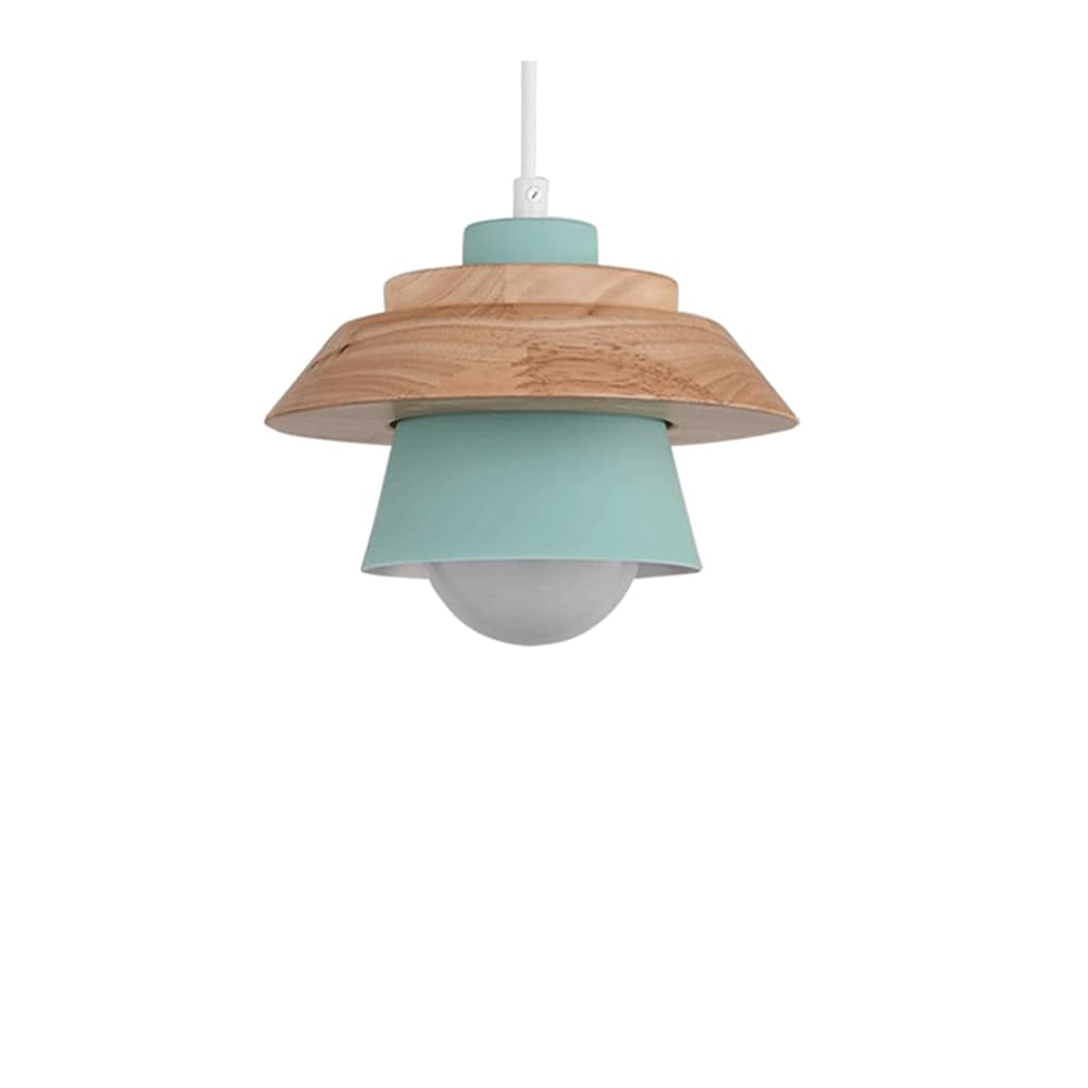 LANTANB Pink Hanging Lamp Over Island Sink Light Fixtures Farmhouse Pendent Light for Bedroom Small Modern Wood Design Ceiling Hanging Lamp Hardwired Ceiling Chandelier for Dining Room Coffee Bar