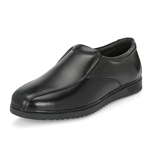 Image of Blue Leather By Centrino Genuine Leather Slip-On Men's Formal Shoe |Stylish with Soft Cushioned Insole |Trendy Non Lace-Up Design |Durable Leather with Anti-Skid Sole | Perfect for Formal Wear (3955)