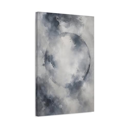 Toile abstraite grise et blanche œuvre apaisante pour une ambiance de salon cocooning