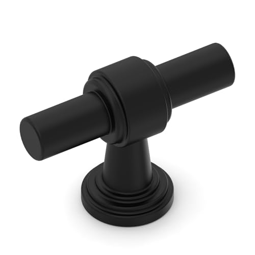 Image of 10 Pack 1 inch(25mm) Matte Black Cabinet Knobs for Cabinets and Drawers Kitchen Black Cabinet Hardware Dresser Knobs CK0081