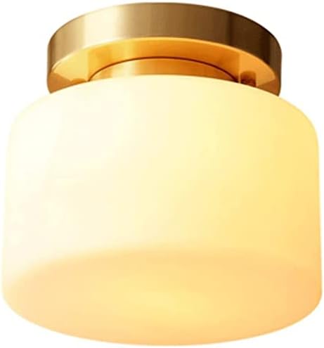 DFONCE Antieke Ronde Plafondlamp Woonkamer E27 Licht Source Energy Saving Lamp Keuken Hall Slaapkamer Trappen Aisle Koper Plafondlamp Antieke Lamp Glazen Schaduw Geen Flikker Plafondlampje