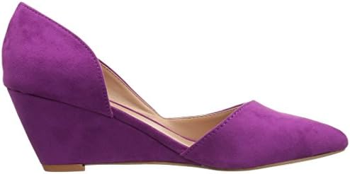 Brinley Co. Womens Pointed Toe Faux Suede Classic D'Orsay Wedges Plum, 7.5 Regular US | Image 5