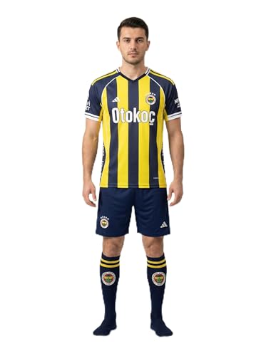 Gök-Türk Fenerbahce Fußball Set Herren Trikot Shorts und Strumpfstutzen 3-teiliges Fußball Outfit mit Vereinslogo Sport Set für Training und Freizeit (M)