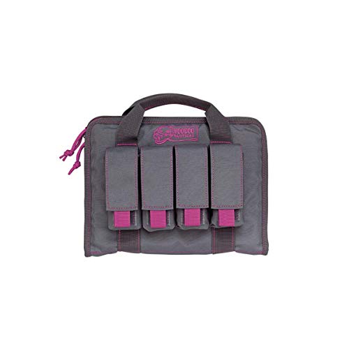 Pistol Case with Mag Pouches - Lady Voodoo Custom Series, Gray/Purple