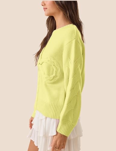 Esmeling Women Oversize Front Bow Sweater Crew Neck Long Sleeves Knitwear Trendy Fall Pullover Sweater3