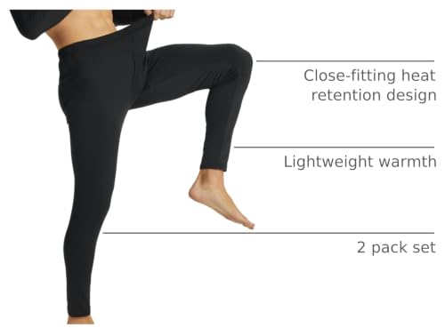 Image of LANBAOSI Mens Thermal Underwear Pants Long Johns Bottoms Thermal Leggings for Men Base Layer Men Weather Fleece Lined 2 Pack