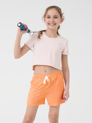 Image of QWE 5 Pack Girls Shorts Athletic Soccer Running Performance Active Dry-Fit Sports Basketball Shorts with Drawstring Pocket