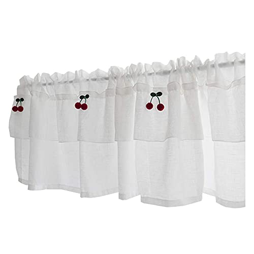 Cortina pequeña blanca ideal para barra de café y ventanas de cocina 3