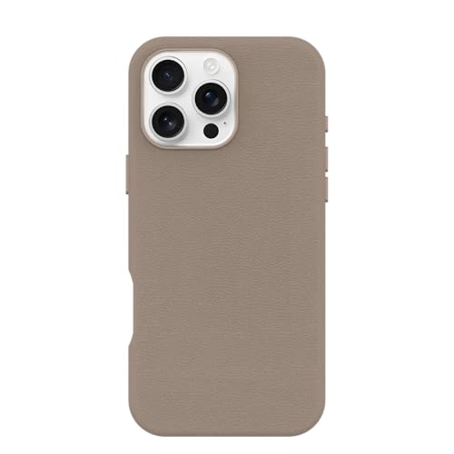 Image of OtterBox iPhone 16 Pro Max Symmetry Series Cactus Leather for MagSafe - Grey Comfort - Ultra-Thin, Sleek iPhone Case, Premium iPhone Case, MagSafe Compatible