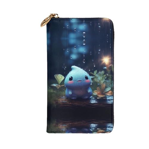 Stylish Cute little raindrops Printing Leather Wallet - Long Clutch for Women, RDurable Material, 12 Card Slots, Zipper Compartments2