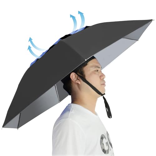 Chapeau parapluie pliable réglable 95 cm pour pêcher et jardiner les mains libres