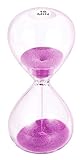 SuLiao Sand Timer 15 Minute Hourglass: 5.1 Inch Purple Sand Clock, Large Sandglass 15 Min, Hour Glass Reloj De Arenai for Kids, Games, Classroom, Home, Desk, Office Decoration