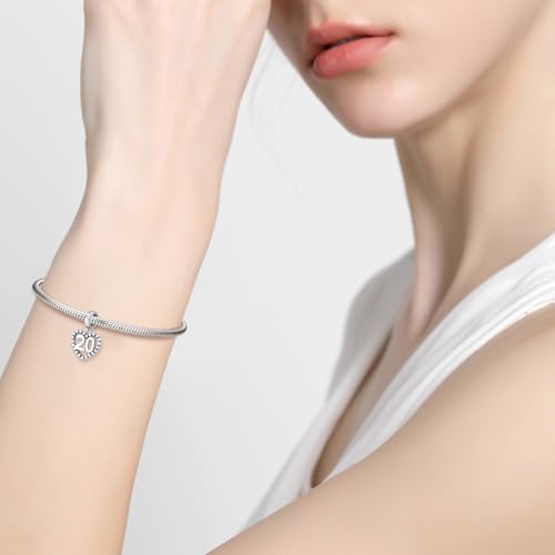 Image of 925 Sterling Silver Number Charm fits Pandora, Gift for Women