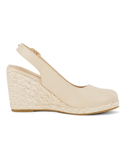 Image of Womens Espadrilles Wedge Sandals Closed Toe Slingback Wedges Pumps Platform Heeled Sandal