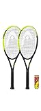 HEAD Tour Pro Nano Titanium Tennisschläger x 2 inkl. Schutzhüllen und 3 Tennisbällen