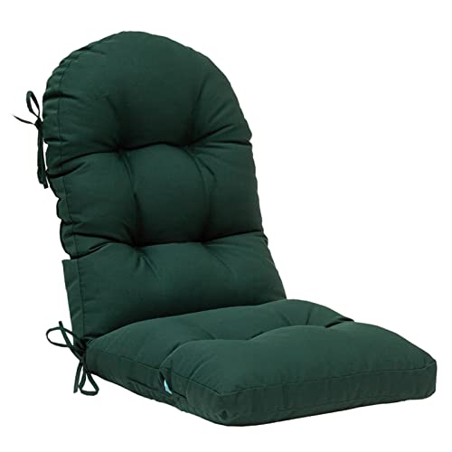 Image of QILLOWAY Outdoor High Back Chair Cushion for Adirondack, All Weather Rocking Chair Cushions Thick Padded Replacement for Patio Furniture,Mallard, Forest Green