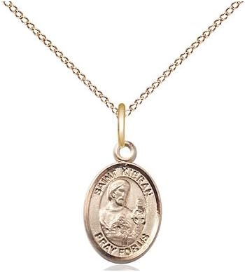 14kt Gold Filled St Kieran Pendant on a 18 inch Gold Filled Light Curb Chain.