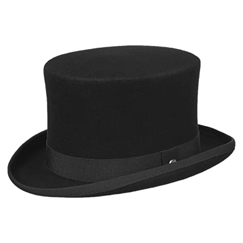 Lierys Wool Felt Top Hat Women/Men Black 6 3/4