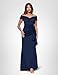 Xscape Women's Long Off Shoulder Sweetheart Neck Side Ruffle Gown, Midnight, 12