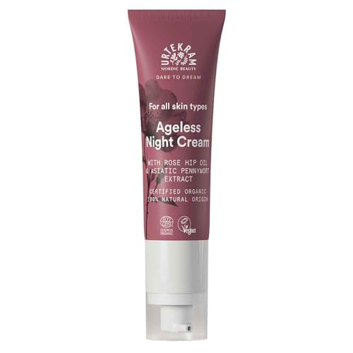 Urtekram Soft Wild Rose Ageless - Crema de noche antiedad - Aceite de rosa mosqueta y vitamina C - Dare to Dream - Natural, orgánico y vegana 50ml