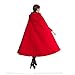 Yimidear Winter Cape for Women Warm Red Cloak with Hood Wool Blend Poncho Cape Jacket (Red)