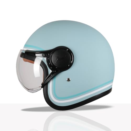Image of TVS MissFit Women's Open Face Helmet | Lightweight Shell | Pastel Colors Designed Exclusively for Women | Extreme Comfort Fit for Girls | Clear Visor | DOT & ISI Certified