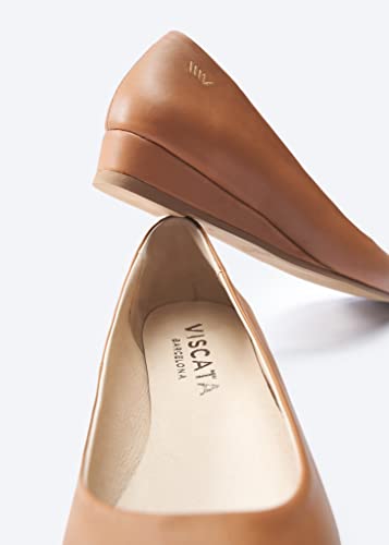 VISCATA Roma Women's Leather Flat, U-Cut Toe, Spain Handmade Casual Flat Comfortable Shoes with a Sturdy All Natural 1” Wedge. Made with Cushioned Leather Insole and Lined with Premium Leather4