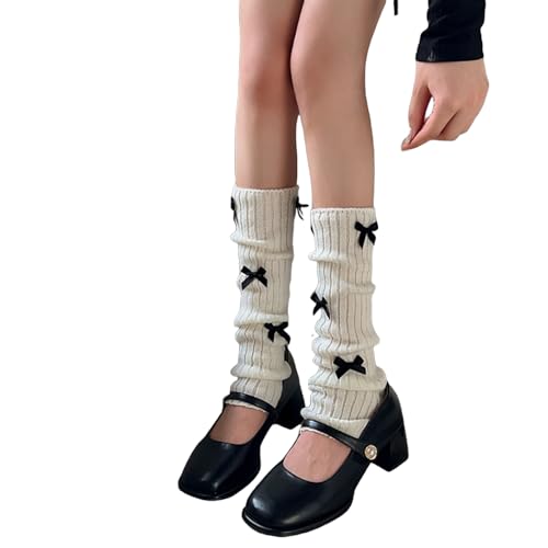 Image of Women Y2k Leg Warmers Ribbed Knitted Harajuku Kawaii Leg Warmers Streetwear
