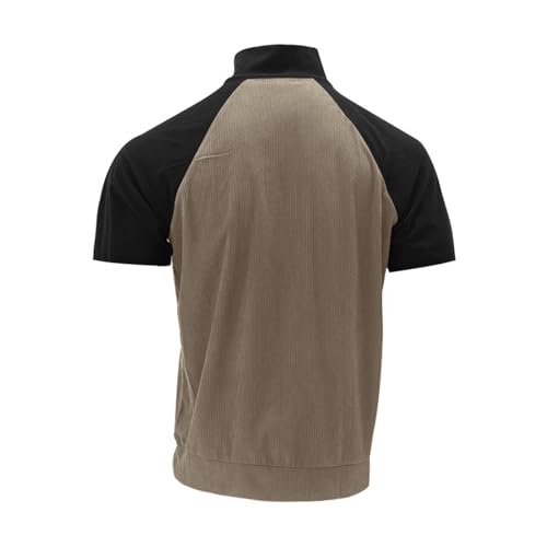 Mens 1/4 Button Sweater Short Sleeve Stand Collar Mens Sweatshirt Thermal Shirt Men's Sweatshirts No Hood, Mens Hoodie4