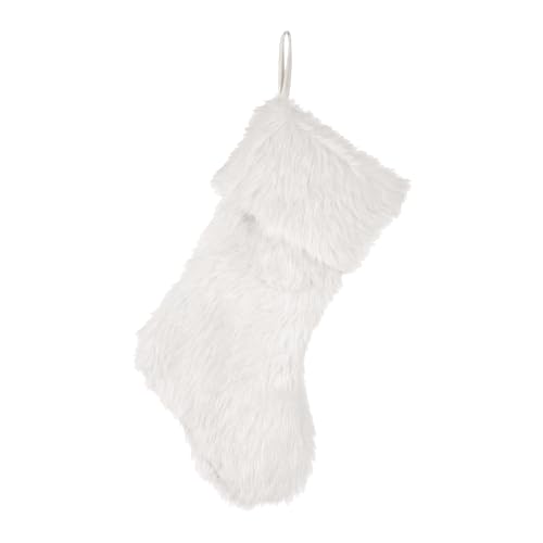 Glithome 21' L White Plush Christmas Stocking with...