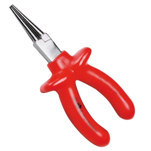 WEDO - Pinze isolate a punta tonda, pinze a filo da 6 pollici, VDE 1000 V, acciaio CR-V, impugnatura a immersione antiscivolo, lunghezza 150 mm, forgiato a matrice, durezza mascella