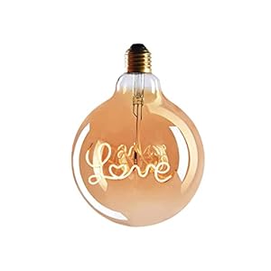 CROWN LED 1x Edison LOVE Gloeilamp – E27 lamp – Dimbare lamp – 4 W, Warm Wit 230 V, EL27 – Vintage Lamp in Retro/Antieke…