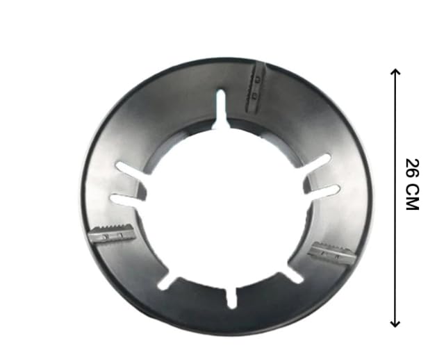 Qwid Round Gas Stove Silver Burner Stand/Gas Saver Jali Ring Fire & Windproof Energy Saving, Gas Chula Support Stand (Pack of 2) 3