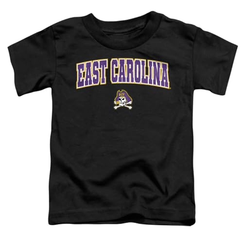 LOGOVISION East Carolina University Arch Logo Black Kids T Shirt (3) for Toddler Boys and Girls, Black