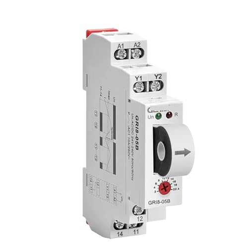 Relé de monitoreo de corriente CA CC GRI8-05B protector ajustable sobrecorriente 2A-20A 5