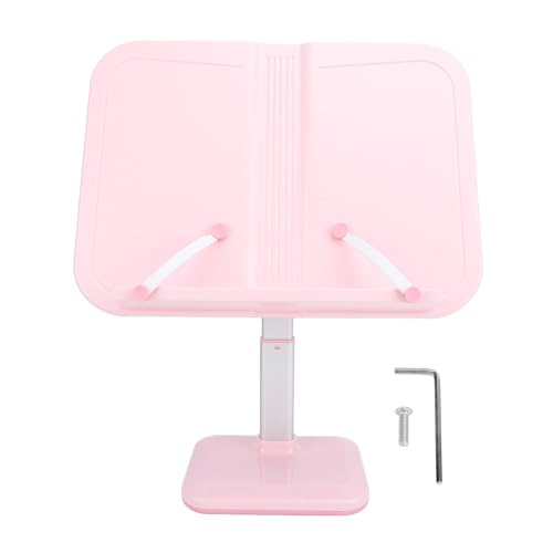 Bokställ, Bokhållare med Sidklämmor Bokdisplay Läroboksställ för Studenter, Vuxna (PINK)