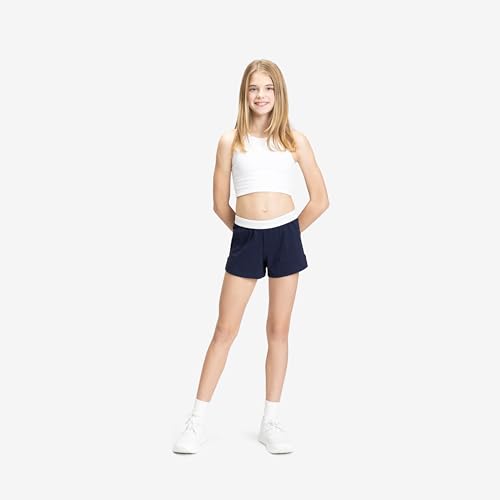 Image of Soffe Youth Girls' Authentic Cheer Shorts, Athletic Cotton Blend, 2.75 inch Inseam, 3 Pack