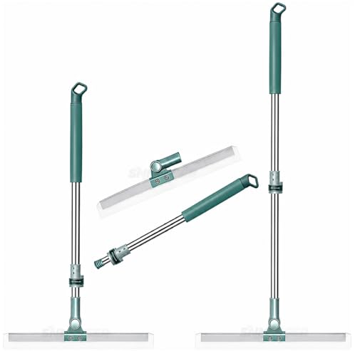 Image of Misamo Enterprise 50-Inch Rotating Floor Squeegee, Heavy Duty Bathroom Wiper with 180-Degree Swivel Head, Sage Green