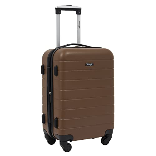 Image of Wrangler Smart Spinner Hardside Luggage, 22-Inch Carry-On, Toffee