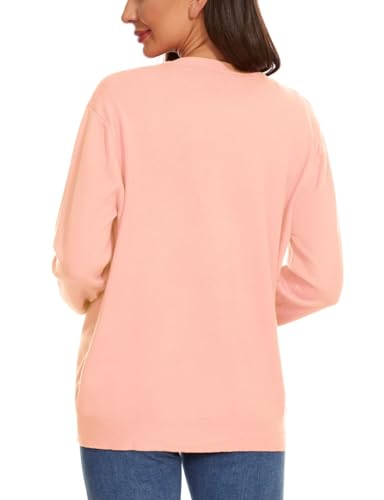 Image of Womens Cardigan Sweaters Basic Button Down Casual Dressy Classic Crewneck Long Sleeve Spring Outfits (S-2XL)