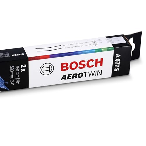 Image of BOSCH 3397014077 AeroTwin Wiper Blades - Set of 2 (30 inch & 20 inch) Top Lock 19mm | Driver and Passenger Side Original Equipment Replacement Blades