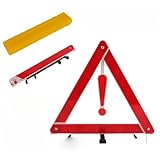 hiwhale 1 Set Triangolo Pieghevole Ripartizione di Emergenza Segnale di Arresto Stradale Riflettente Segnale di Avvertimento per Auto Treppiede per Van Bus Accessori