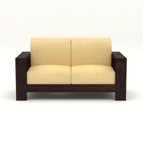 Image of NATRAJ ART & CRAFT Sheesham Wood 7 Seater Sofa Set for Living Room Wooden 3+2+2 Sofa Set for Living Room Furniture (Walnut Finish)
