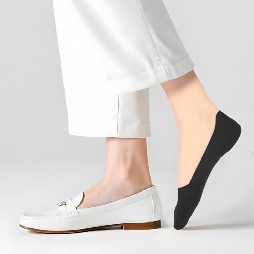 6 Pairs No Show Socks for Women (Women 5-12) Girl Non Slip Nylon Thin Footies Hidden Invisible Boat Silky Low Cut Liner Ankle Short Socks for Loafers Flats Loafers Lightweight Soft Stretchable2