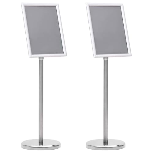 Support d'affichage en aluminium argenté au design soigné x2