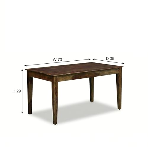 Image of DRIFTINGWOOD Amber 6 Seater Solid Sheesham Wood Dining Table Set with 6 Rattan Cushioned Chairs | Modern Dining Room Furniture, Rich Teak Finish (DIY)