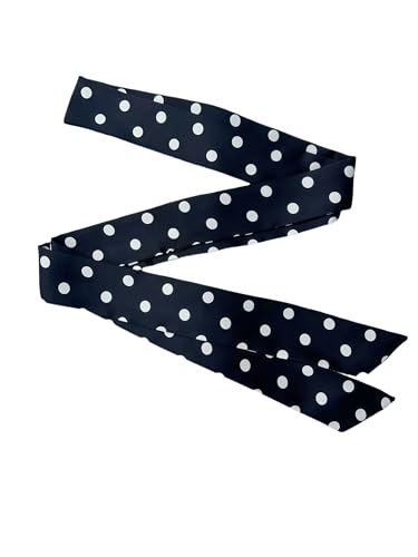 Soft Women Printed Satin Ribbon Skinny Long Scarf, Hair Wrap, Belt & Bag Accessory Dress Sash Size 74.8X2 inches