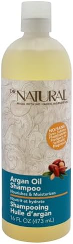 Dr. Natural Argan Oil Shampoo, 16 oz - Hydrating Shampoo for Dry Hair - Promotes Hair Growth, Prevents Breakage and Scalp Health - No Synthetic Fragrances or Dyes - Suitable for All Hair Types