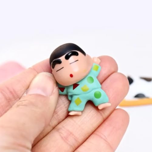 Image of FUNFOB Shinchan Action Figure | Shin chan Figurine Cartoon Figures Toys for Boys & Girls PVC Multicolour (Shinchan Family Shiro Set)