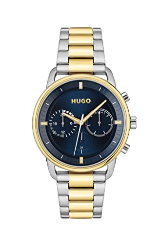 HUGO Orologio analogico multifunzione al quarzo da uomo con cinturino in acciaio inossidabile bicolore - 1530235
